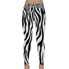 Zebra Stripes Pattern Traditional Colors Black White Classic Yoga Leggings by EDDArt