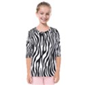 Zebra Stripes Pattern Traditional Colors Black White Kids  Quarter Sleeve Raglan Tee View1