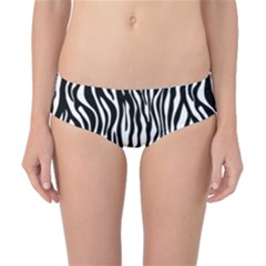 Zebra Stripes Pattern Traditional Colors Black White Classic Bikini Bottoms by EDDArt