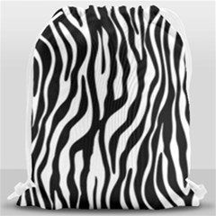 Zebra Stripes Pattern Traditional Colors Black White Drawstring Bag (large) by EDDArt