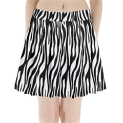 Zebra Stripes Pattern Traditional Colors Black White Pleated Mini Skirt by EDDArt