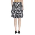 Zebra Stripes Pattern Traditional Colors Black White Pleated Skirt View2