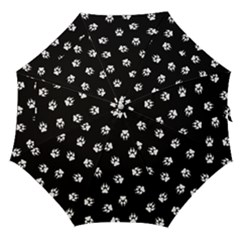 Footprints Dog White Black Straight Umbrellas by EDDArt