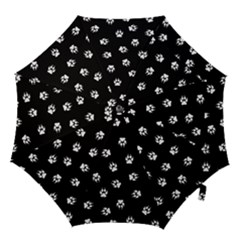 Footprints Dog White Black Hook Handle Umbrellas (small) by EDDArt