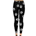 Footprints Dog White Black Leggings  View2