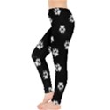 Footprints Dog White Black Leggings  View3