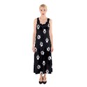 Footprints Dog White Black Sleeveless Maxi Dress View1