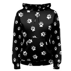 Footprints Dog White Black Women s Pullover Hoodie by EDDArt