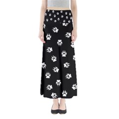 Footprints Dog White Black Maxi Skirts by EDDArt