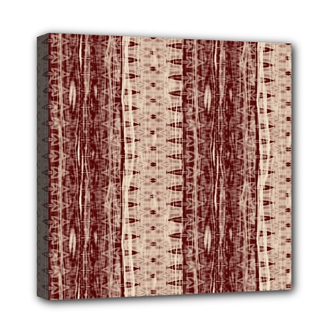 Wrinkly Batik Pattern Brown Beige Mini Canvas 8  X 8  by EDDArt