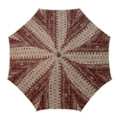 Wrinkly Batik Pattern Brown Beige Golf Umbrellas by EDDArt