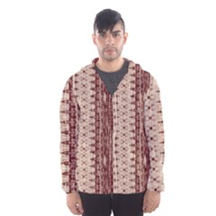 Wrinkly Batik Pattern Brown Beige Hooded Wind Breaker (men) by EDDArt