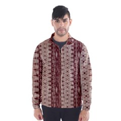 Wrinkly Batik Pattern Brown Beige Wind Breaker (men) by EDDArt