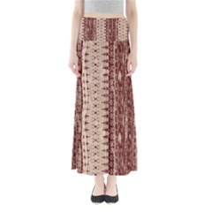 Wrinkly Batik Pattern Brown Beige Maxi Skirts by EDDArt