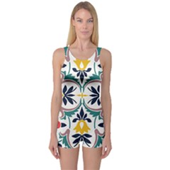 Floral Woods One Piece Boyleg Swimsuit