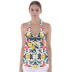 Floral Woods Babydoll Tankini Top