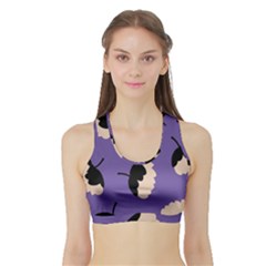 Flying Flowers Sports Bra With Border