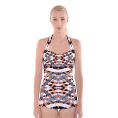 Speedy Zebra Boyleg Halter Swimsuit 