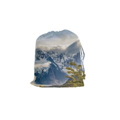 Snowy Andes Mountains, El Chalten Argentina Drawstring Pouches (small)  by dflcprints