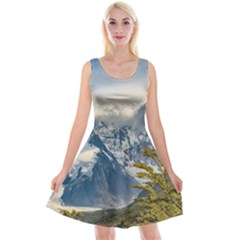 Snowy Andes Mountains, El Chalten Argentina Reversible Velvet Sleeveless Dress by dflcprints