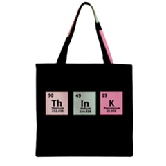 Think - Chemistry Zipper Grocery Tote Bag by Valentinaart