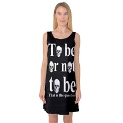 To Be Or Not To Be Sleeveless Satin Nightdress by Valentinaart