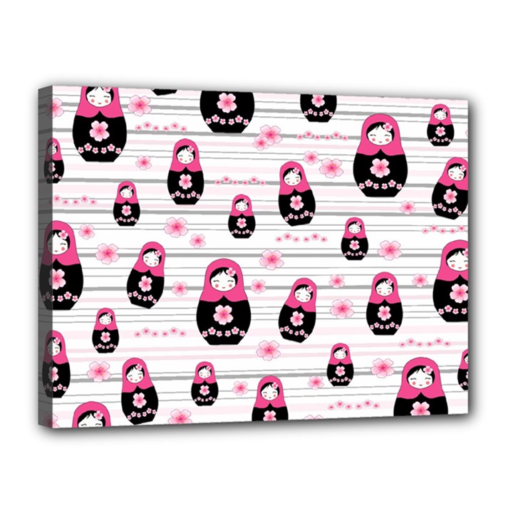 Matryoshka doll pattern Canvas 16  x 12 