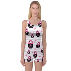 Matryoshka Doll Pattern One Piece Boyleg Swimsuit by Valentinaart