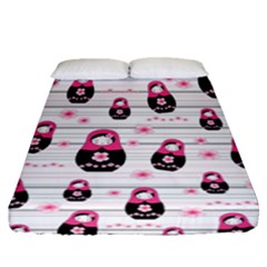 Matryoshka Doll Pattern Fitted Sheet (queen Size) by Valentinaart