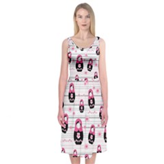 Matryoshka Doll Pattern Midi Sleeveless Dress by Valentinaart