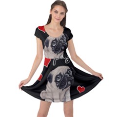 Love Pugs Cap Sleeve Dresses by Valentinaart