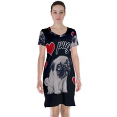 Love Pugs Short Sleeve Nightdress by Valentinaart