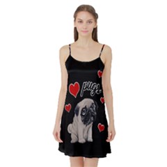 Love Pugs Satin Night Slip by Valentinaart