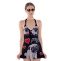 Love pugs Halter Swimsuit Dress View1