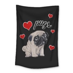 Love Pugs Small Tapestry by Valentinaart