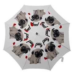 Love Pugs Hook Handle Umbrellas (small) by Valentinaart