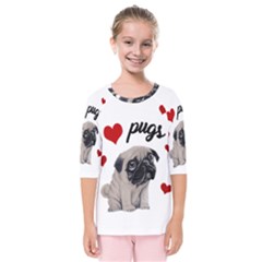 Love Pugs Kids  Quarter Sleeve Raglan Tee