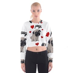 Love Pugs Cropped Sweatshirt by Valentinaart