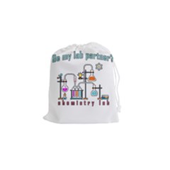 Chemistry Lab Drawstring Pouches (small)  by Valentinaart