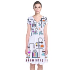 Chemistry Lab Short Sleeve Front Wrap Dress by Valentinaart