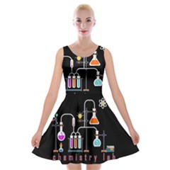 Chemistry Lab Velvet Skater Dress by Valentinaart