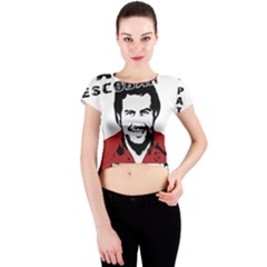 Pablo Escobar  Crew Neck Crop Top by Valentinaart