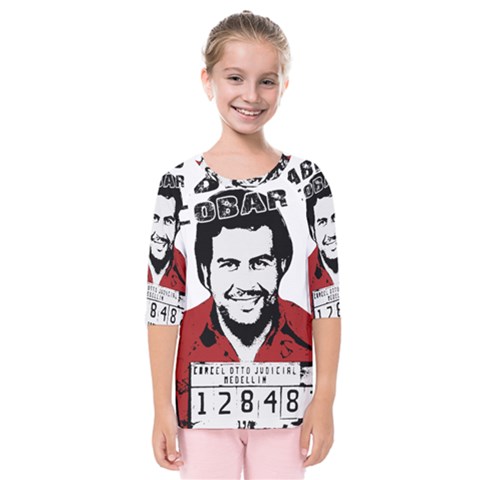 Pablo Escobar  Kids  Quarter Sleeve Raglan Tee by Valentinaart