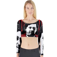 Pablo Escobar  Long Sleeve Crop Top by Valentinaart