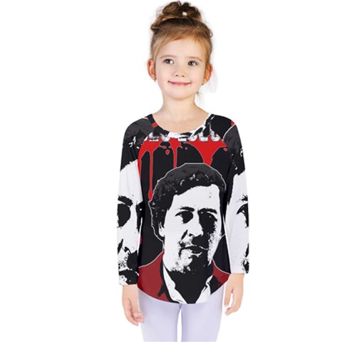 Pablo Escobar  Kids  Long Sleeve Tee by Valentinaart