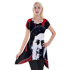 Pablo Escobar  Short Sleeve Side Drop Tunic by Valentinaart