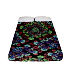 Colorful Floral Collage Pattern Fitted Sheet (full/ Double Size)