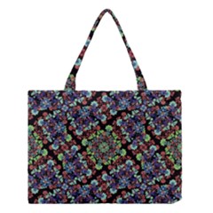 Colorful Floral Collage Pattern Medium Tote Bag by dflcprints