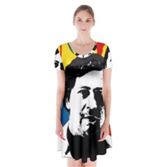 Pablo Escobar Short Sleeve V-neck Flare Dress