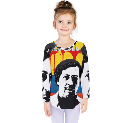 Pablo Escobar Kids  Long Sleeve Tee by Valentinaart